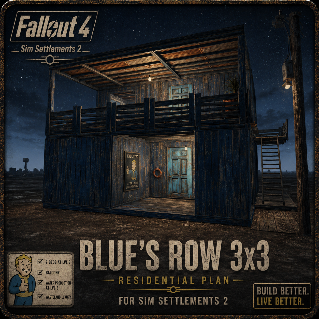 Blue's Row Sim Settlements 2 Building Plan