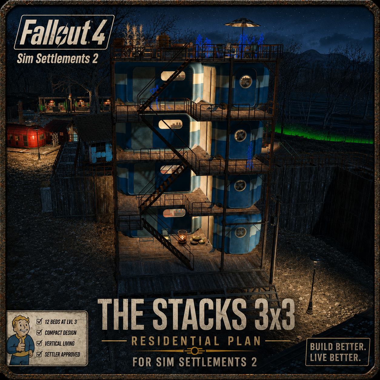 The Stacks Sim Settlements 2 building plan